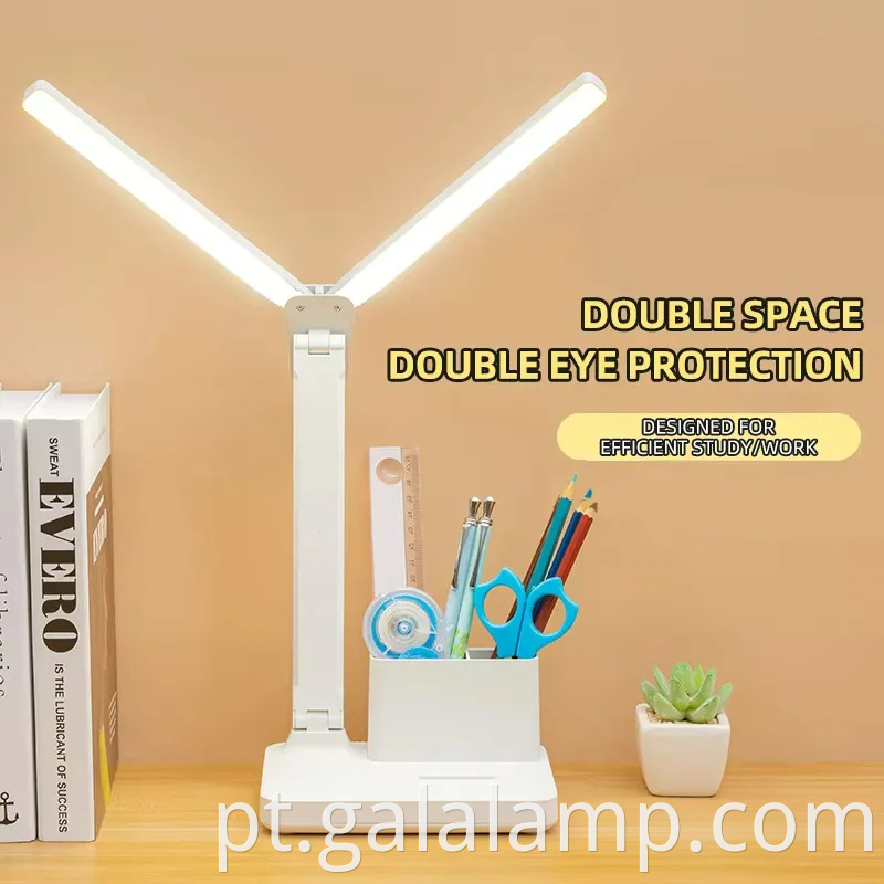 Modern Double Head Touch Control Desk Lamp